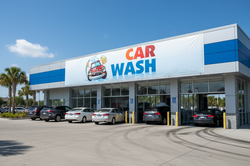 Car Wash Vinyl Banner Facility Lifestyle