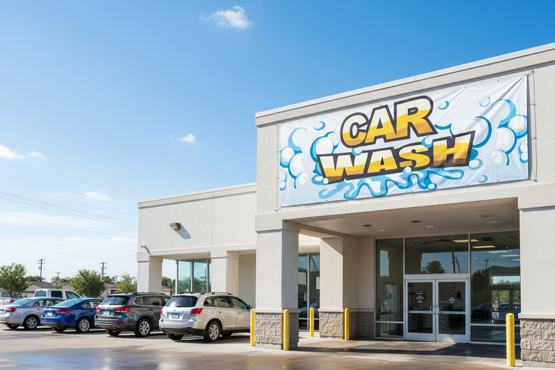 Car Wash Vinyl Banner Style 2 Facility Lifestyle