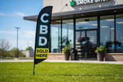 CBD Sold Here Feather Flag Kit Lifestyle