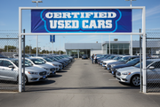 Certified Used Cars Vinyl Banner Blue Car Lot Lifestyle