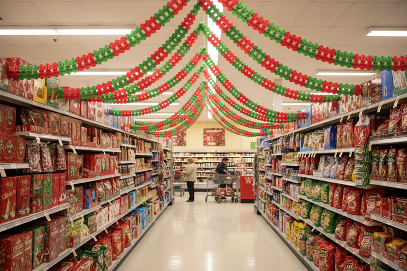 Christmas Display Garland Decorations 12-Pack Retail Lifestyle