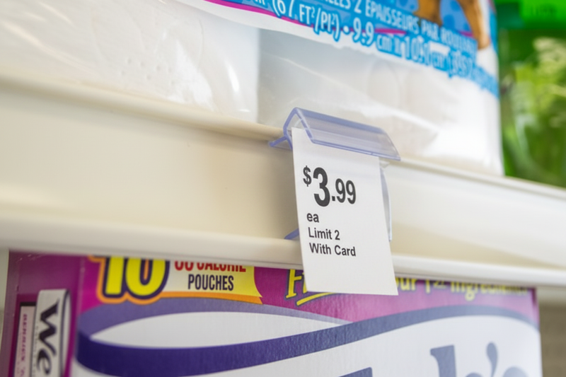Clear Plastic Mini Clip-On Shelf Label Holders – Lifestyle