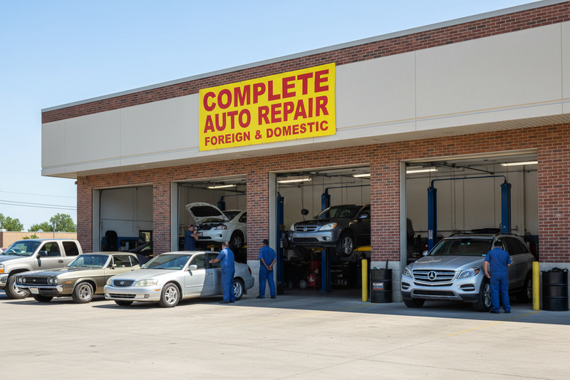 Complete Auto Repair Foreign & Domestic Vinyl Banner Auto Shop Lifestyle
