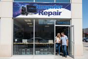 Computer Repair Vinyl Banner Blue Shop Lifestyle