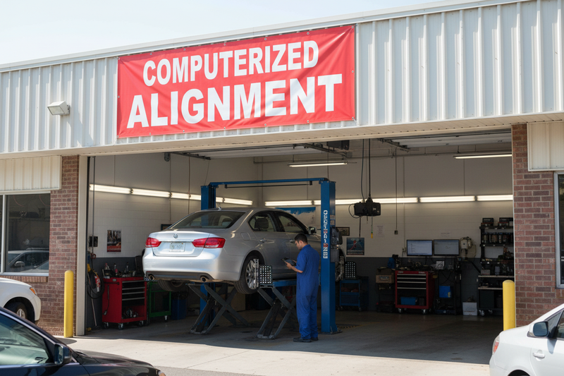 Computerized Alignment Vinyl Banner Auto Shop Lifestyle