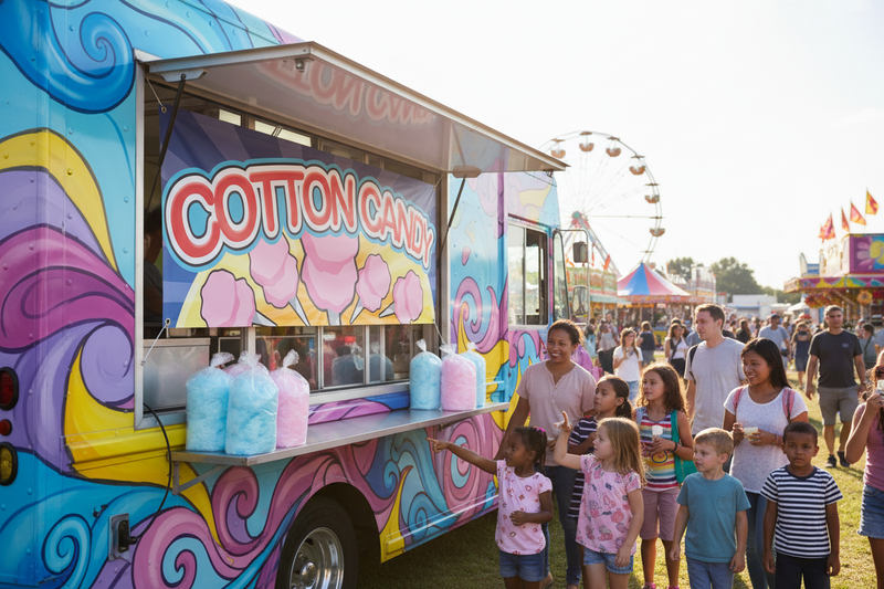 Cotton Candy Vinyl Banner Food Truck Carnival Lifestyle
