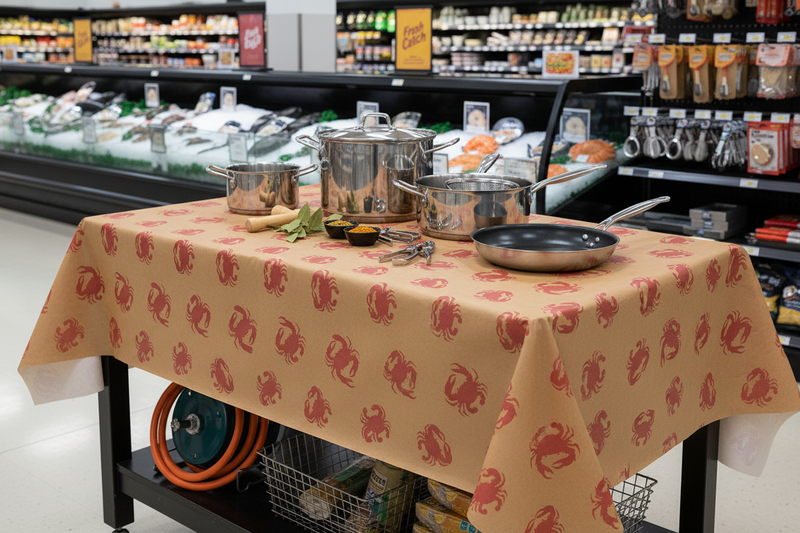 Crab Kraft Paper Table Roll Seafood Display Lifestyle