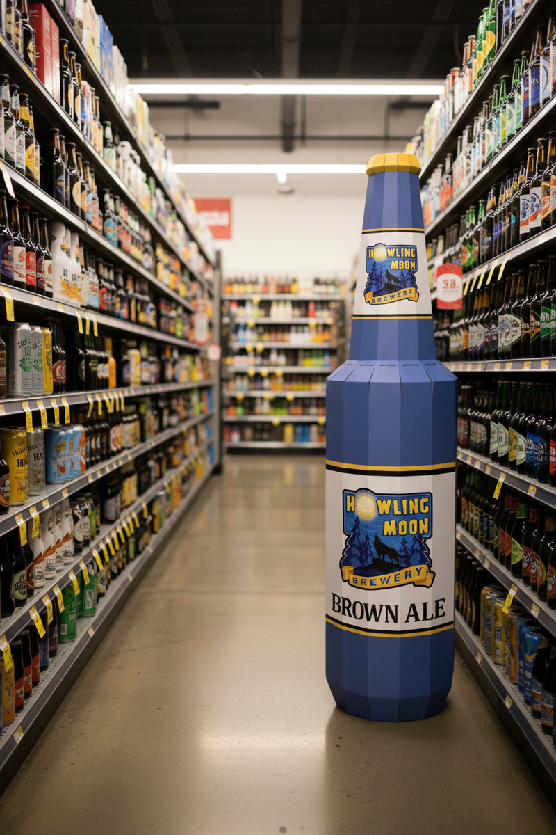 Custom Bottle Display Standee Beer Aisle Lifestyle
