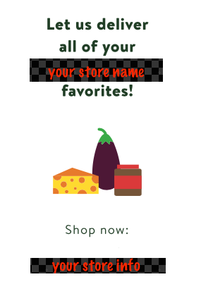 Custom Printed Grocery Store Delivery Service Easel Sign