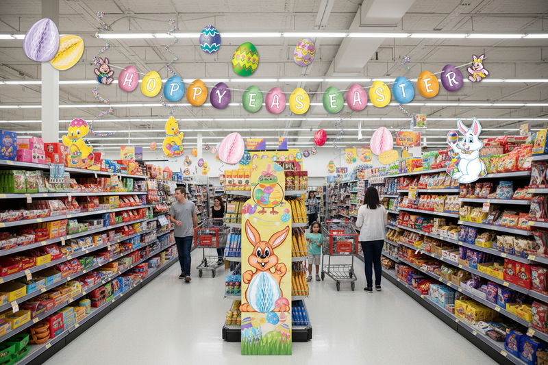 Easter Display Decoration Kit 32-Piece Retail Lifestyle