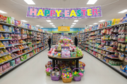 Easter Fringed Metallic Banner 12-Pack Retail Lifestyle