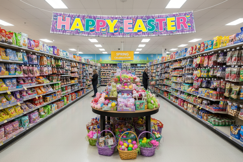 Easter Fringed Metallic Banner 12-Pack Retail Lifestyle