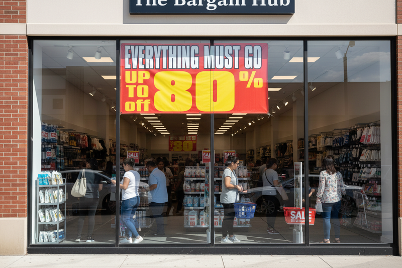 Everything Must Go Up to 80% Off Vinyl Banner Retail Liquidation Lifestyle