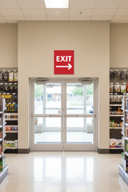 Exit Arrow Window Sign Poster Lifestyle