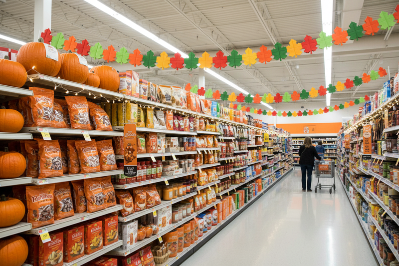 Fall Leaf Display Garland 12-Pack Retail Lifestyle