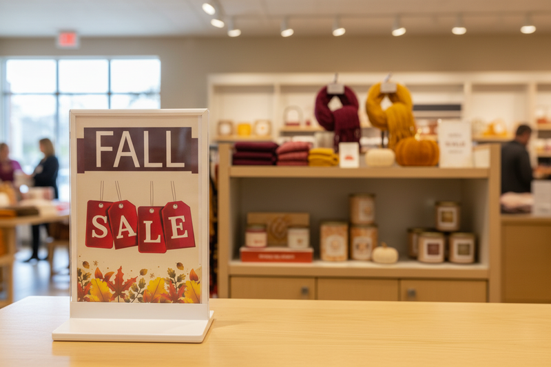 Fall Sale Shelf Sign Lifestyle Image