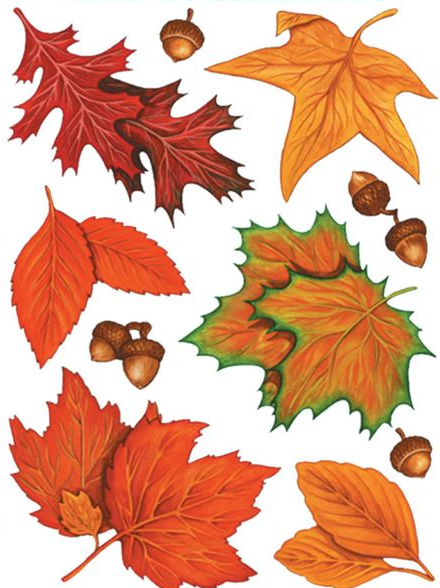 Thanksgiving Static Clings for Cooler Doors-12 sheets per pack