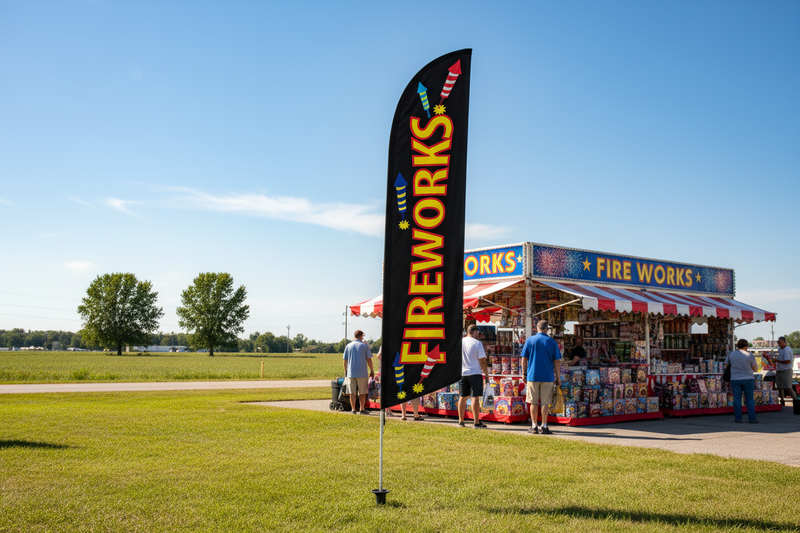 Fireworks Feather Flag Lifestyle