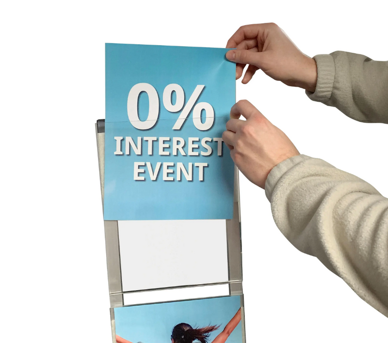 Floor Stand Sign Holder with Two Sign Pockets