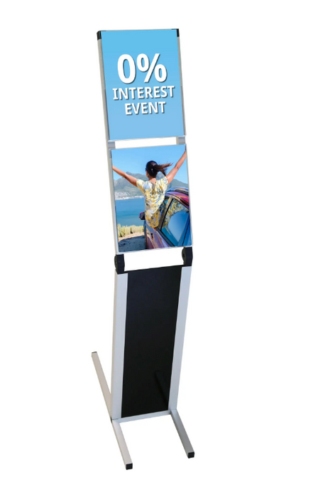 Floor Stand Sign Holder with Two Sign Pockets