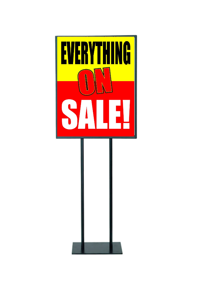 Everything On Sale Standard Poster-Floor Stand Stanchion Sign-Value Pack
