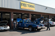 Free Towing Vinyl Banner Auto Shop Lifestyle