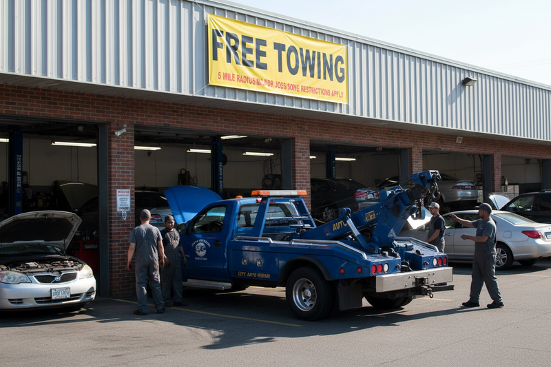 Free Towing Vinyl Banner Auto Shop Lifestyle