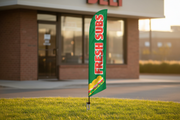 Fresh Subs feather flag in grass