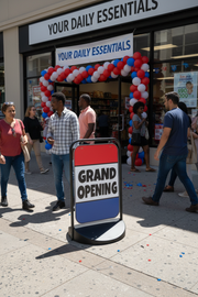 Grand Opening Swing Sign Lifestyle