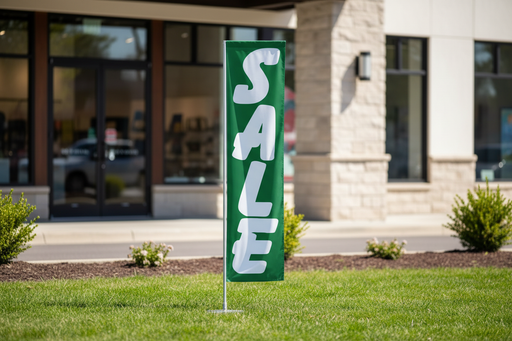 Green Sale banner flag original artwork lifestyle image