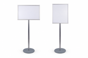 Horizontal and vertical sign stand views combined