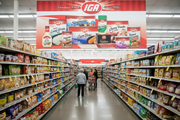 IGA Branded Products Vinyl Banner Smaller Above Aisle Lifestyle