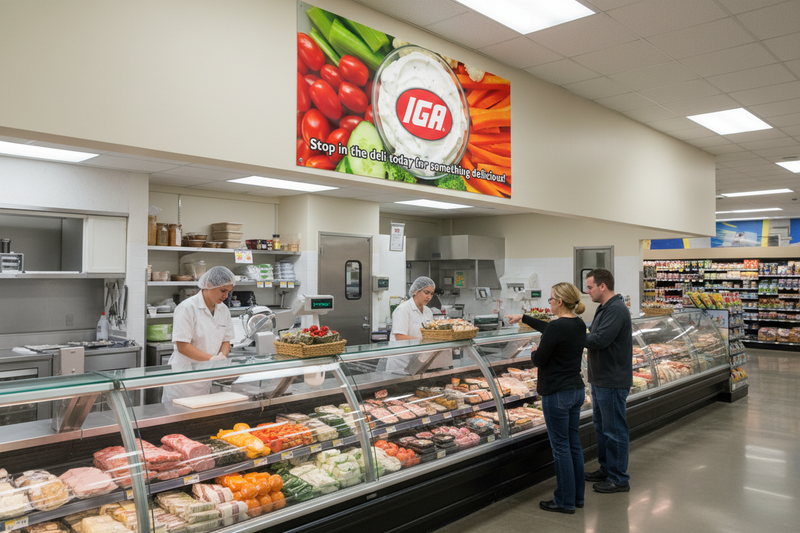 IGA Deli Department Vinyl Banner Supermarket Deli Counter Lifestyle