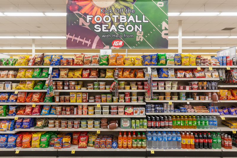 IGA Football Season Vinyl Banner Seasonal Display Supermarket Lifestyle