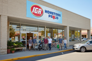 IGA Hometown Proud Vinyl Banner 5x3 Store Photo Lifestyle
