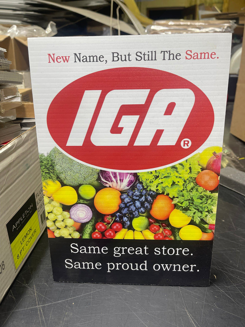 IGA Store Branding Easel Sign – 8.5" x 11" | Counter Display