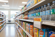 Everyday Low Price shelf sign in retail store sign holder on grocery store shelving – lifestyle in-store display