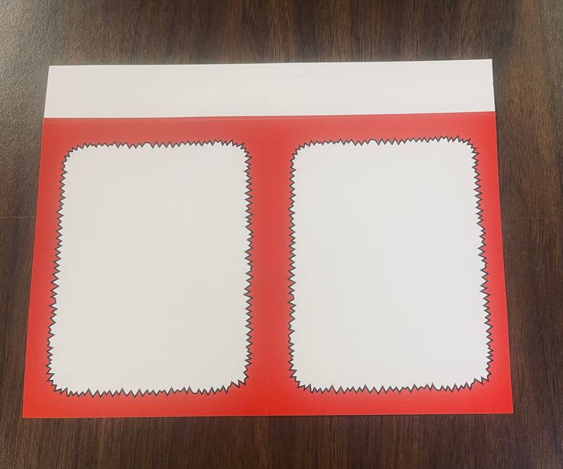 laser compatible red starburst shelf signs