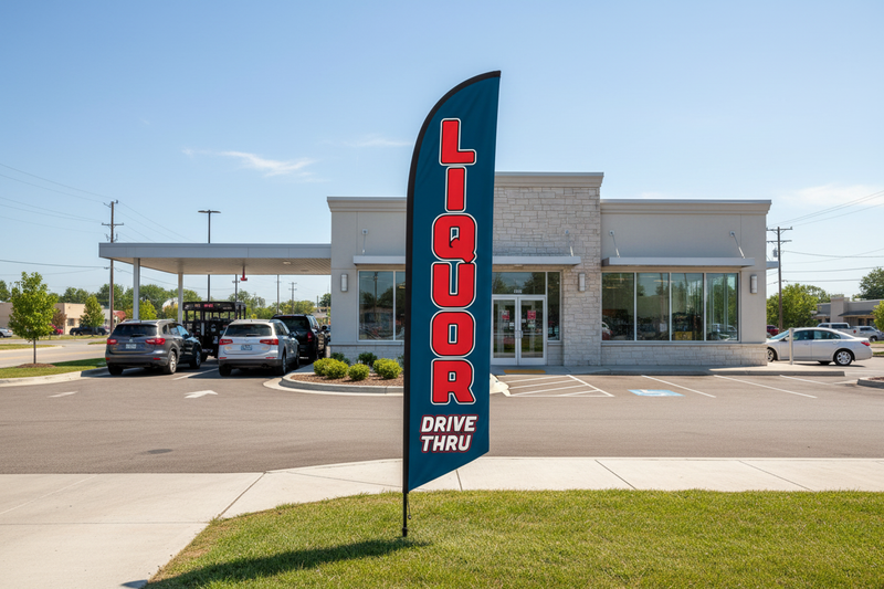 Liquor Drive Thru Feather Flag Lifestyle
