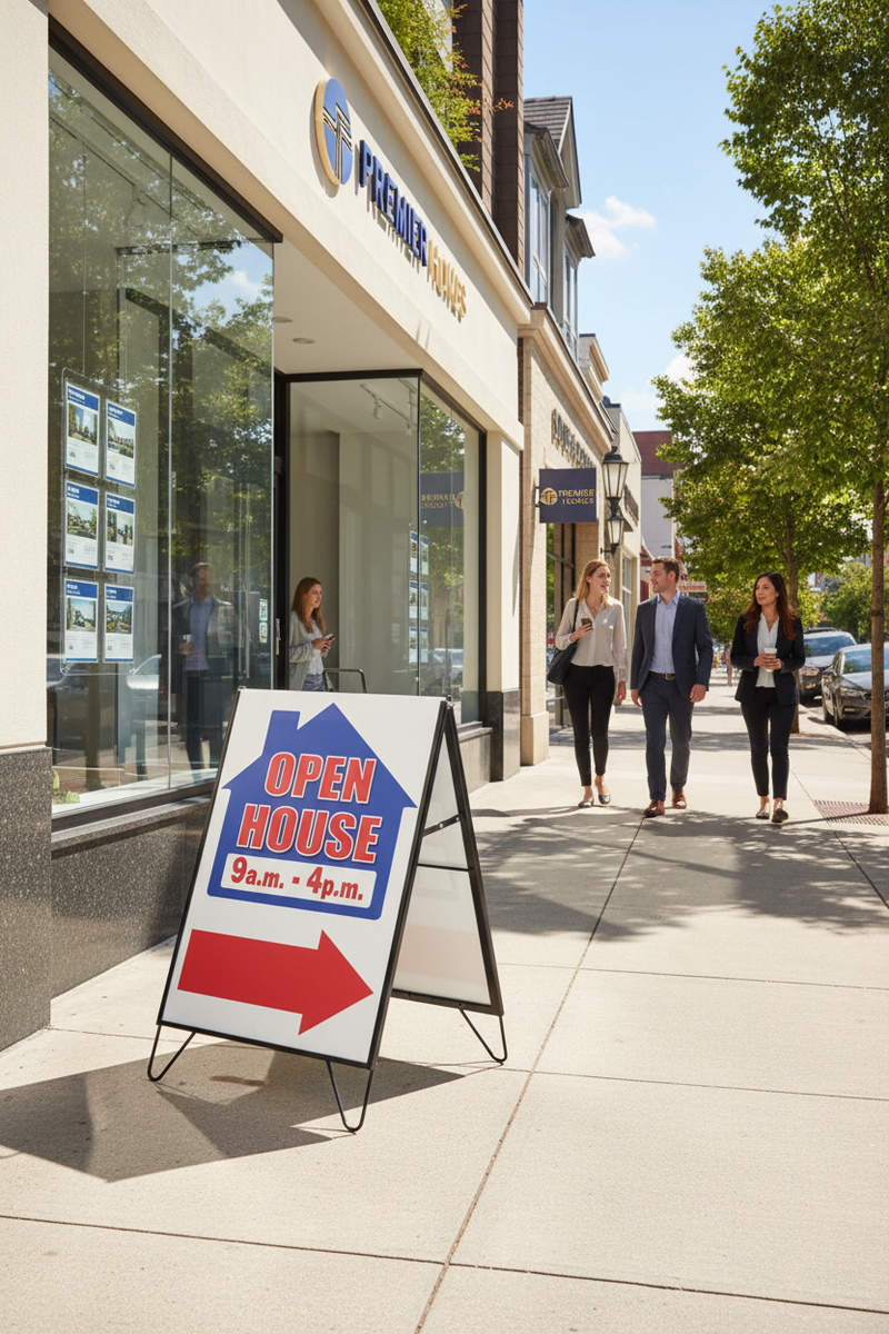 Metal A-Frame Sign Holder Lifestyle