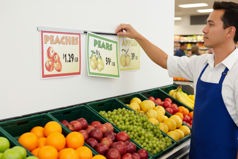 Notched Magnetic Clamp Sign Holder Produce Department Lifestyle