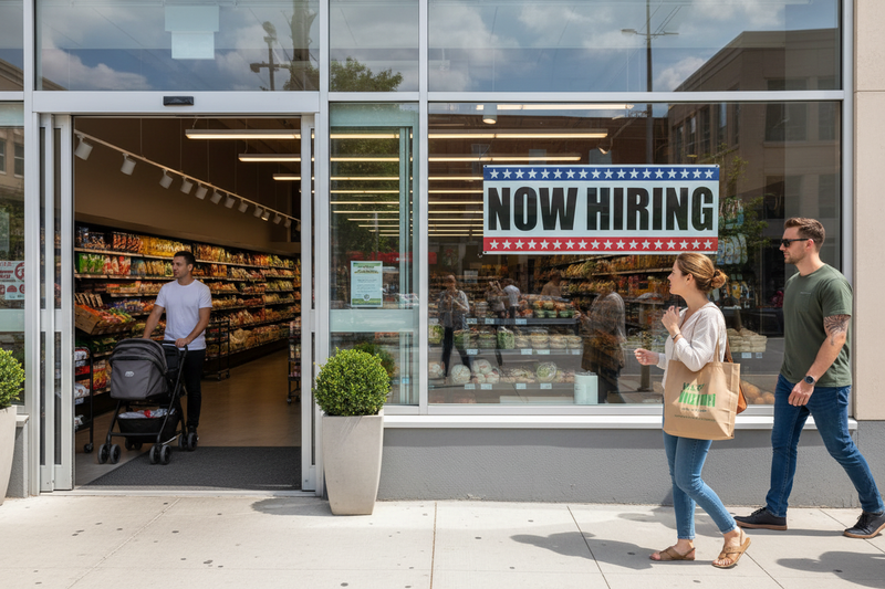 Now Hiring Vinyl Banner Retail Store Window Lifestyle
