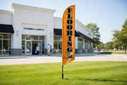 Orange Flooring feather flag lifestyle image