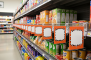Orange Starburst Shelf Signs Lifestyle