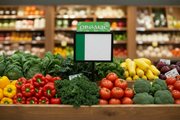 Organic topper on a single tabletop produce frame