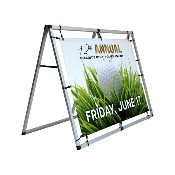 Banner & 4' Banner Frame Display Kit - Custom Printed - 30"W x 45"L