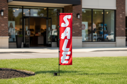 Red Sale banner flag original artwork lifestyle image