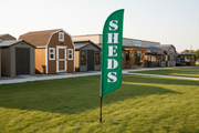 Redone Sheds feather flag lifestyle image