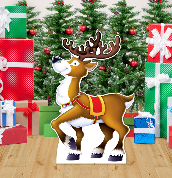 Christmas Reindeer Display Prop Standees- 2 pieces