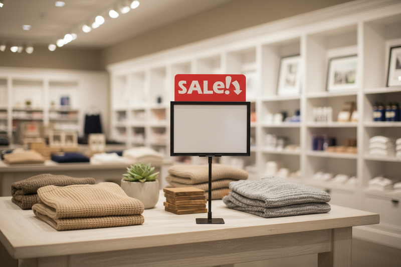 Sale topper in retail display